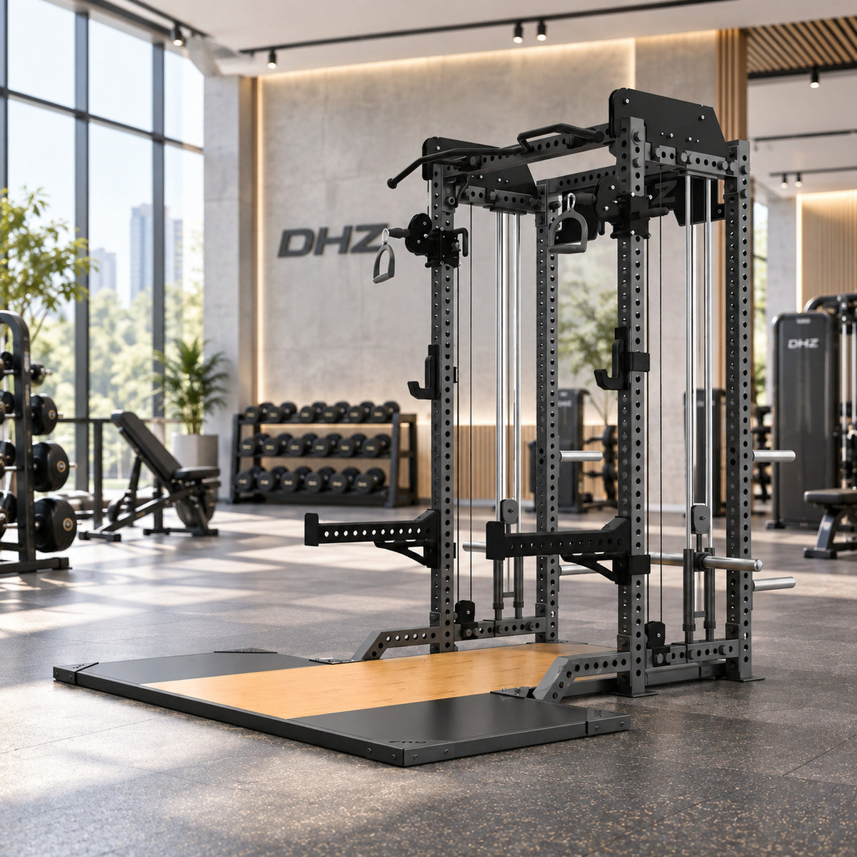 DHZ DTE6252 Gewichtheberplattform Piano Black im professionellen DHZ Fitnessstudio