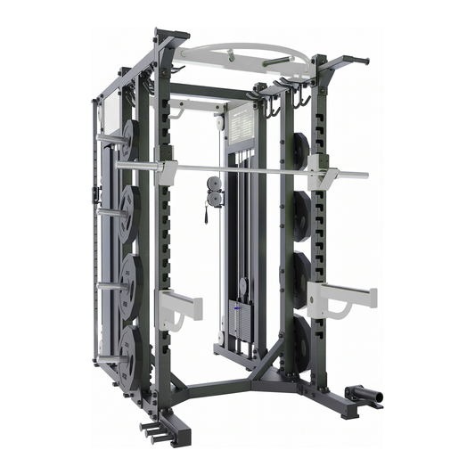 DHZ E6222 Combo Rack mit Kabelzug in Black Pearl und Light Grey – Hauptansicht auf weißem Hintergrund