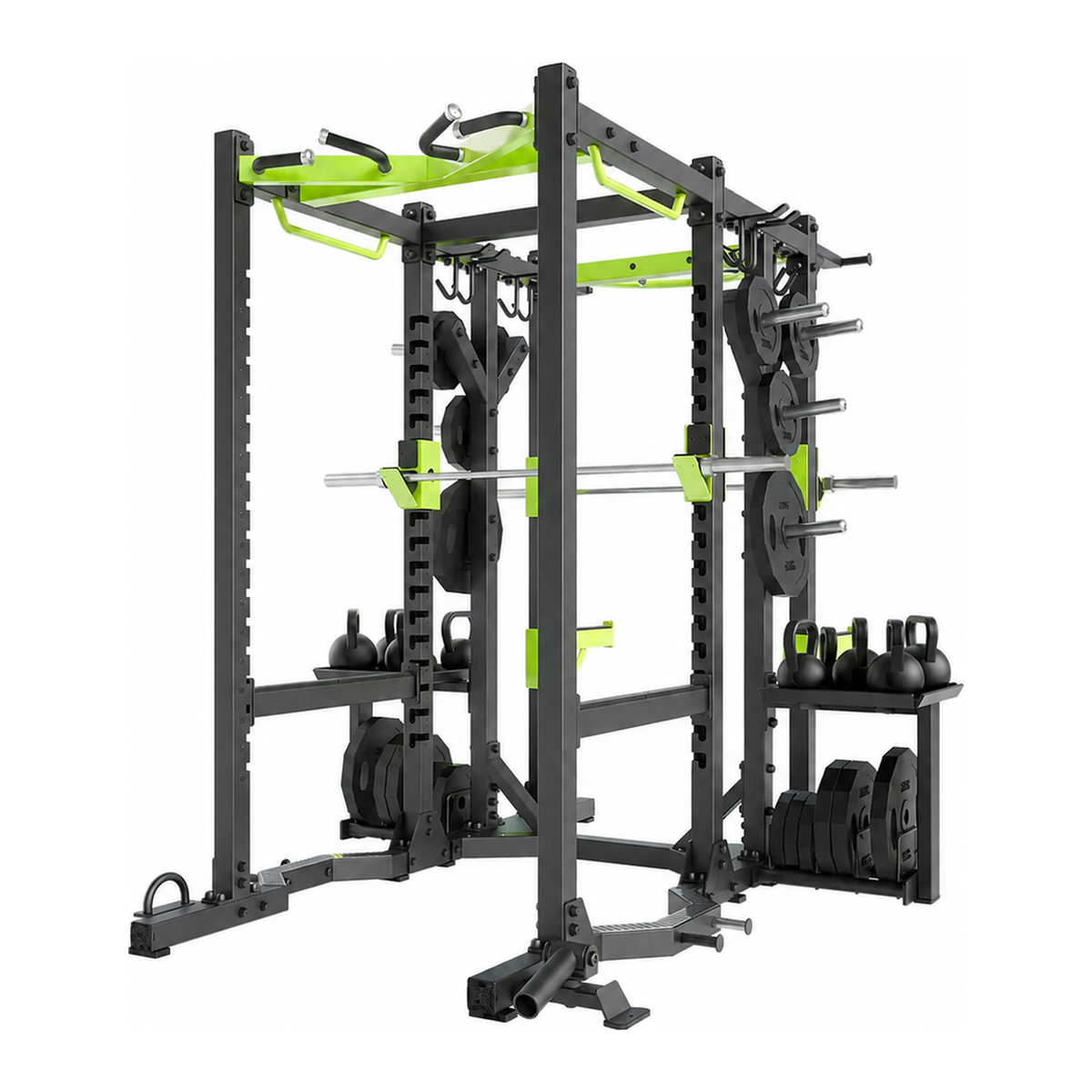 DHZ E6223 Combo Rack in Black Pearl und Apple Green – Hauptansicht auf weißem Hintergrund