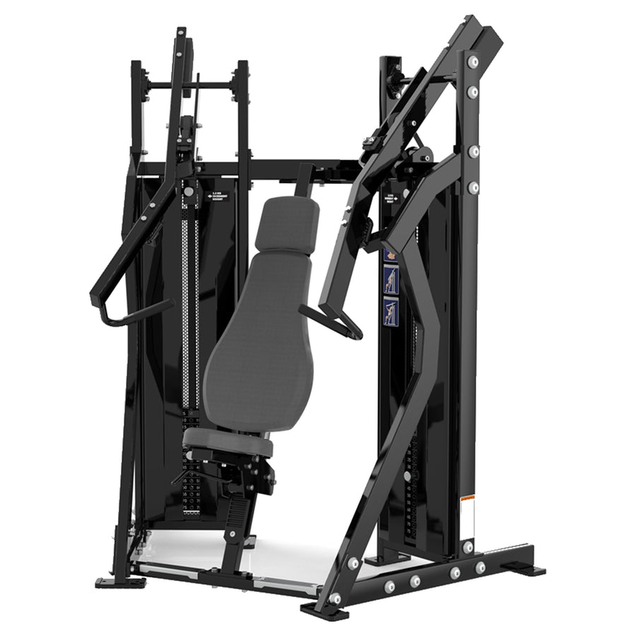 DHZ D-Force PM2038 Chest Press – Dual Weight Stack Brustpresse – schwarze Polster, Hauptansicht