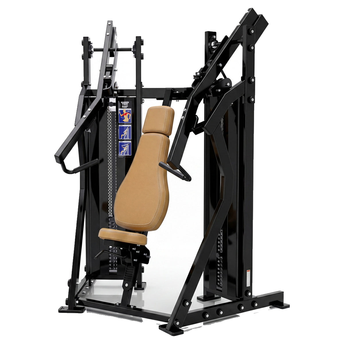 DHZ D-Force PM2038 Chest Press – Dual Weight Stack Brustpresse – braune Polster, Hauptansicht