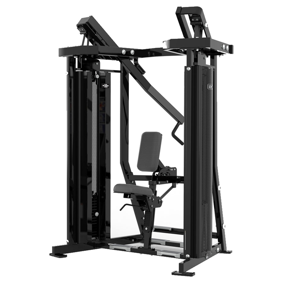 DHZ D-FORCE PM2039 Row – Dual Weight Stack Rudermaschine – schwarze Polster, Hauptansicht