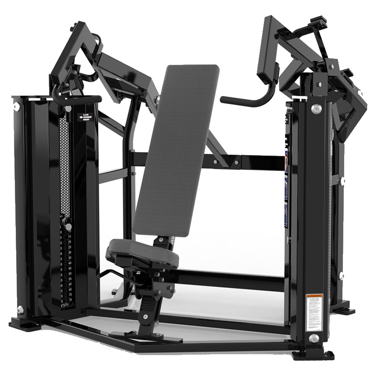 DHZ D-FORCE PM2041 Shoulder Press – Dual Weight Stack Schulterpresse – schwarze Polster, Hauptansicht