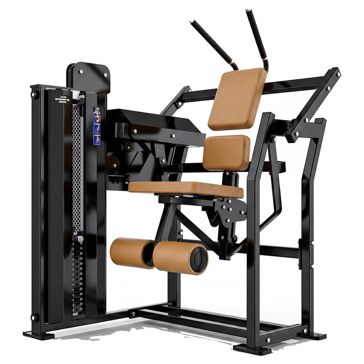 DHZ D-FORCE PM2046 Abdominal Crunch – Dual Weight Stack Bauchmaschine – braune Polster, Hauptansicht