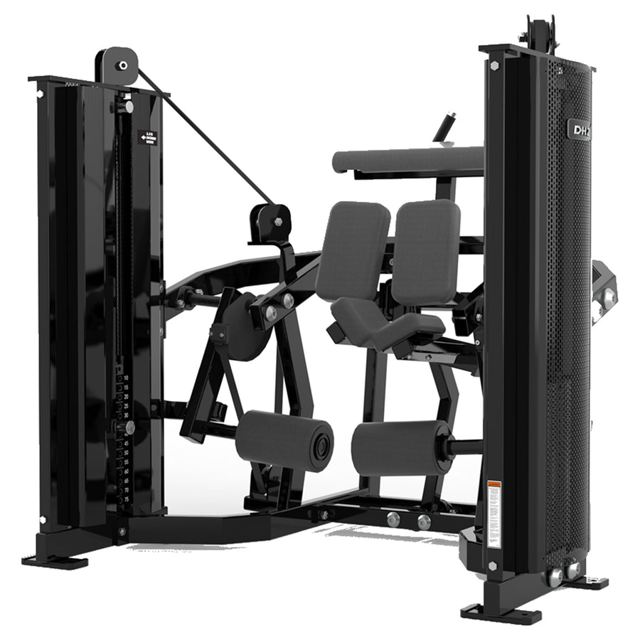 DHZ D-FORCE PM2047 Kneeling Leg Curl – Dual Weight Stack Kniender Beinbeuger – schwarze Polster, Hauptansicht
