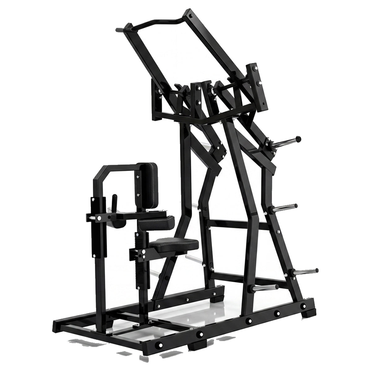DHZ P-FORCE PM2005 Iso-Lateral Front Lat Pulldown – Plate Loaded Iso-Laterale Front-Latzugmaschine – schwarze Polster, Hauptansicht