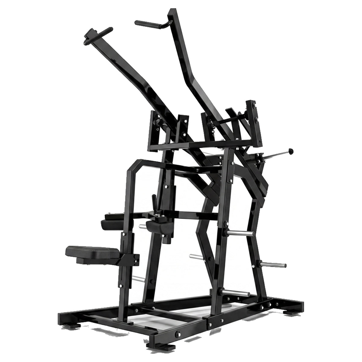 DHZ P-FORCE PM2015 Iso-Lateral Wide Pulldown – Plate Loaded Iso-Laterale Wide-Pulldown-Maschine – schwarze Polster, Hauptansicht