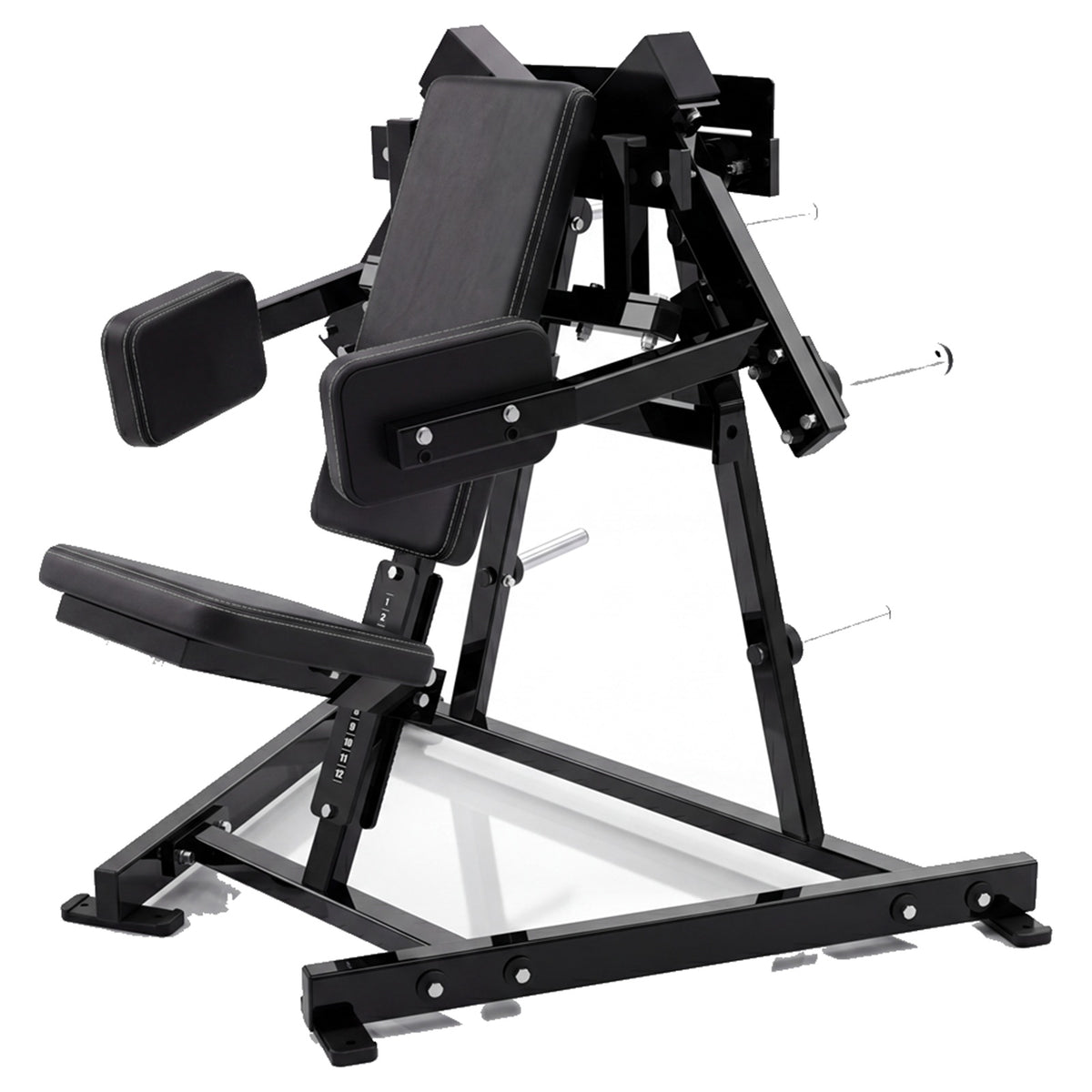 DHZ P-FORCE PM2016 Iso-Lateral Lateral Raise – Plate Loaded Iso-Laterale Seitheben-Maschine – schwarze Polster, Hauptansicht