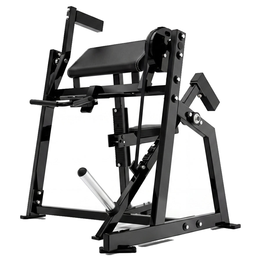 DHZ P-FORCE PM2033 Seated Biceps Curl – Plate Loaded Sitzende Bizepsmaschine – schwarze Polster, Hauptansicht