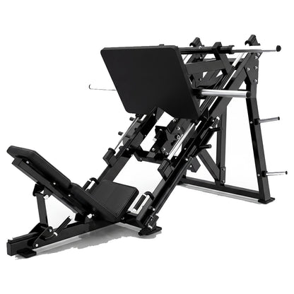 DHZ P-FORCE PM2034 Linear Leg Press – Plate Loaded Lineare Beinpresse – schwarze Polster, Hauptansicht