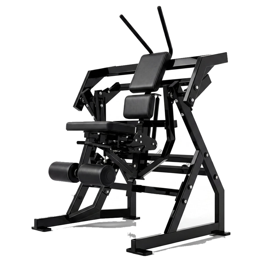 DHZ P-FORCE PM2035 Abdominal Oblique Crunch – Plate Loaded Bauch- und Rotationsmaschine – schwarze Polster, Hauptansicht