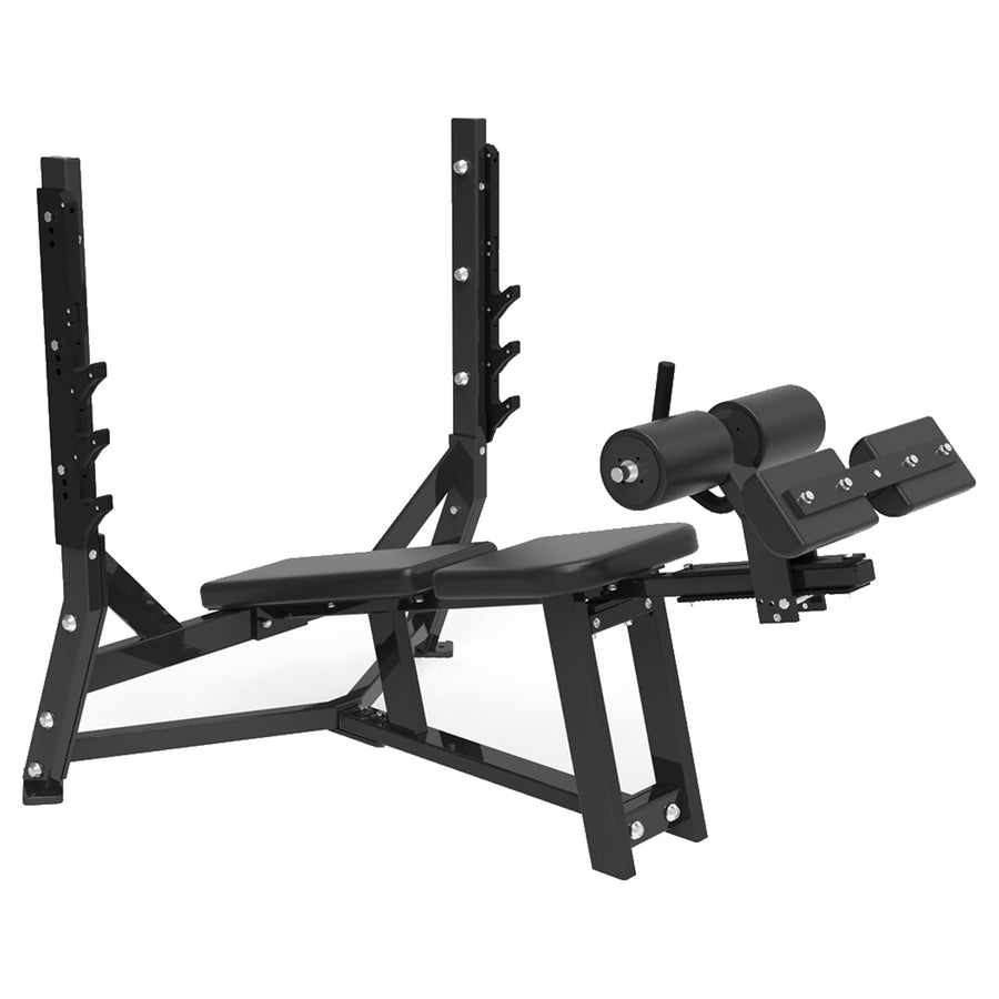 DHZ S-FORCE PM3014 Olympic Decline Bench – Freihantel Olympische Negativbank – schwarze Polster, Hauptansicht