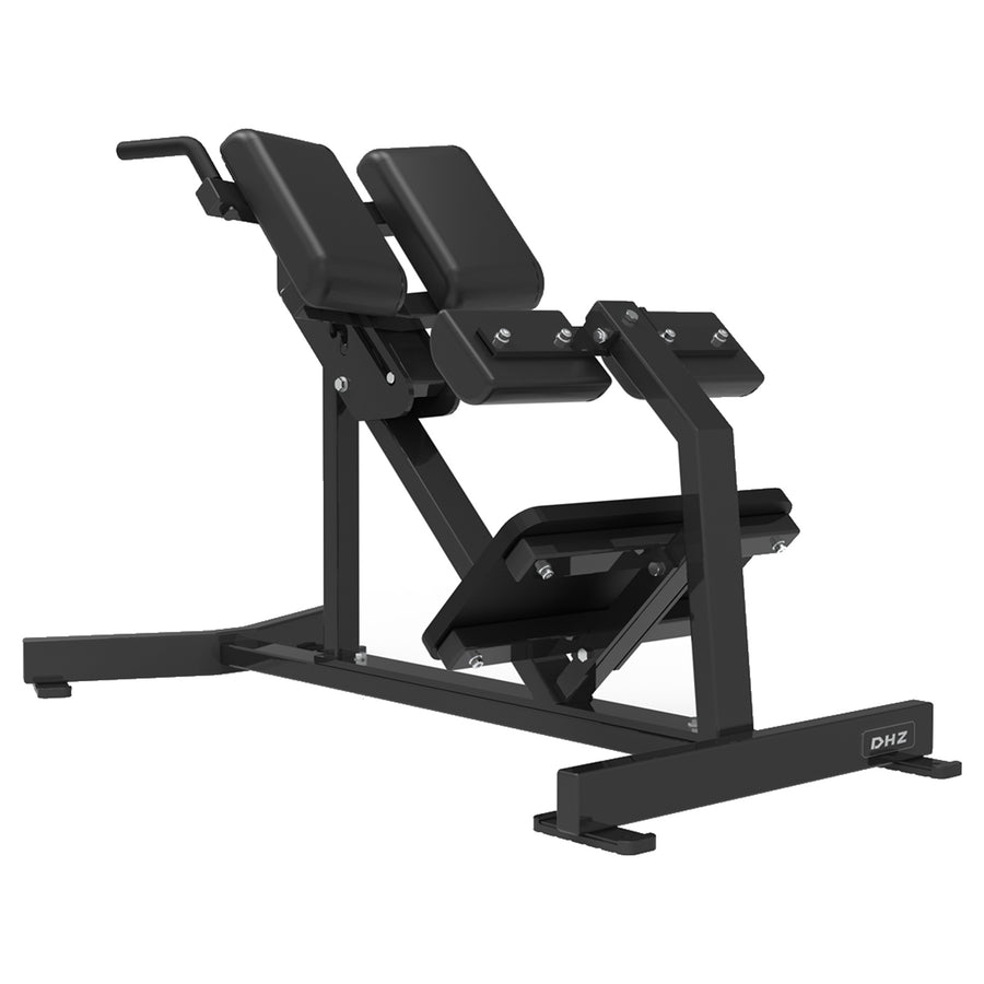 DHZ S-FORCE PM3016 Back Extension – Freihantel Rückenstrecker – schwarze Polster, Hauptansicht