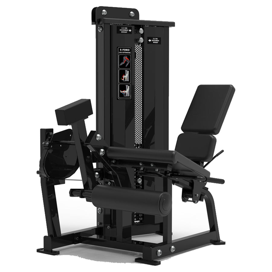 DHZ S-FORCE SM5002 Leg Extension – Gewichtsblock Beinstrecker – schwarze Polster, Hauptansicht