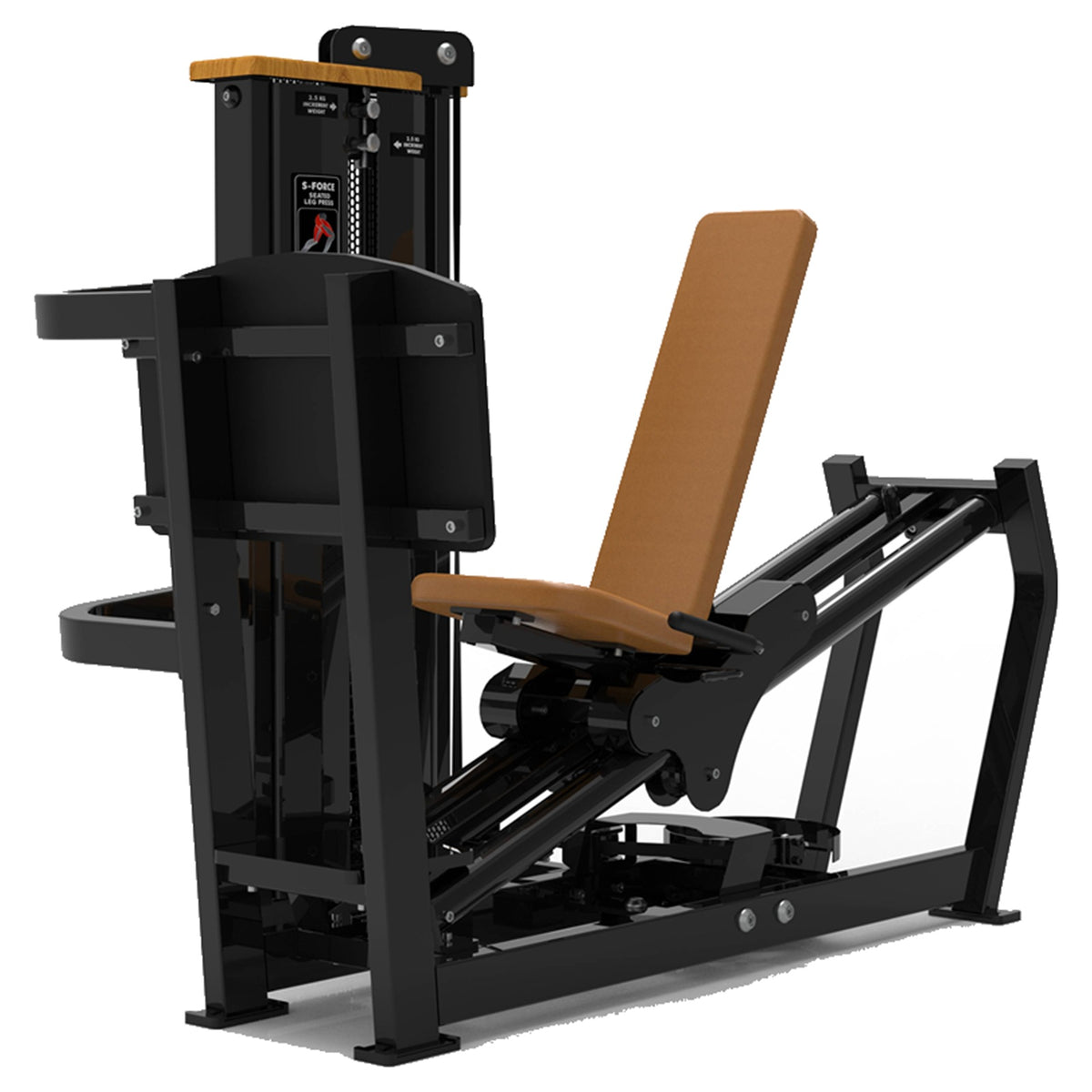DHZ S-FORCE SM5003 Dual Leg Press & Calf – Gewichtsblock Dual Beinpresse und Wadenmaschine – braune Polster, Hauptansicht