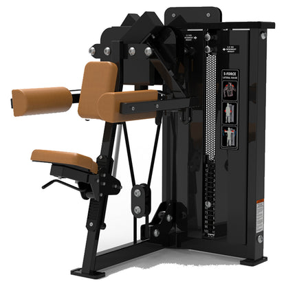 DHZ S-FORCE SM5005 Lateral Raise – Gewichtsblock Seitheben-Maschine – braune Polster, Hauptansicht