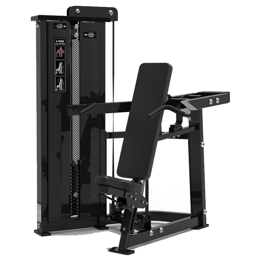DHZ S-FORCE SM5006 Shoulder Press – Gewichtsblock Schulterpresse – schwarze Polster, Hauptansicht