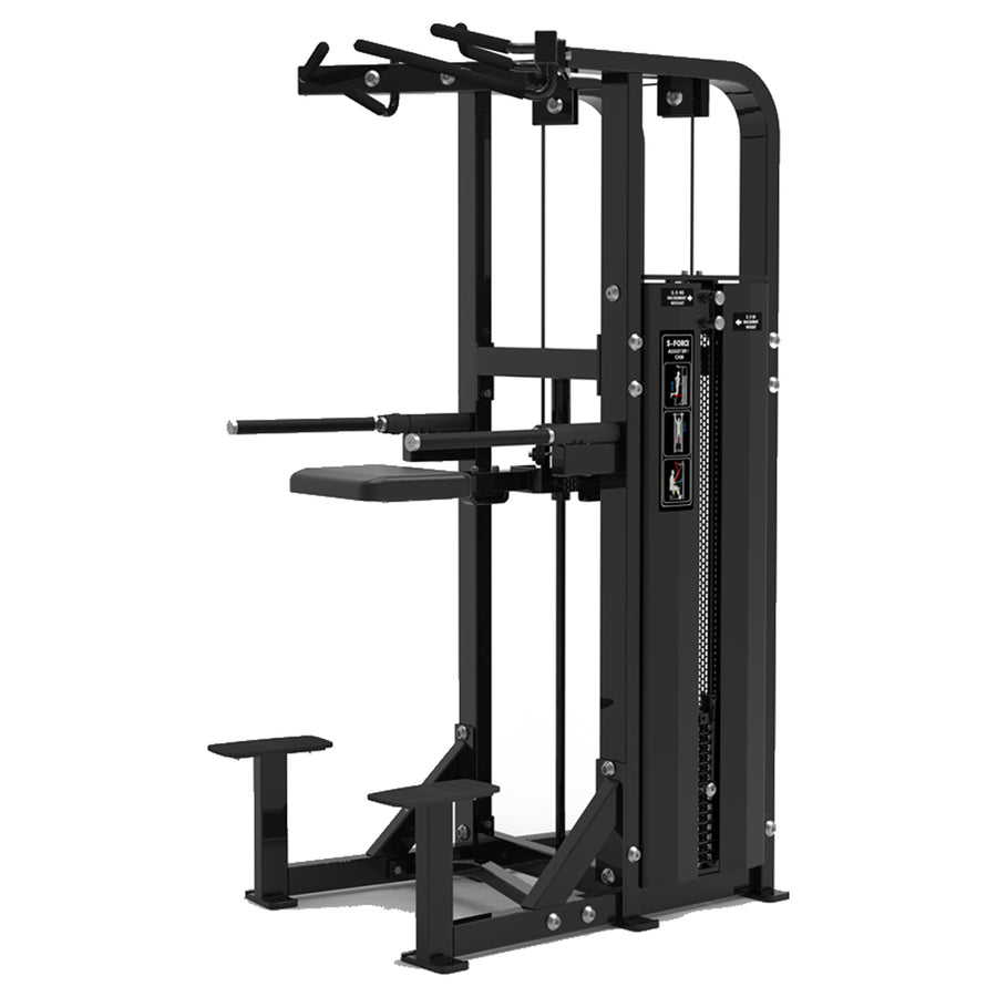 DHZ S-FORCE SM5009 Dual Dip & Chin Assist – Gewichtsblock Dual Dip- und Klimmzughilfe – schwarze Polster, Hauptansicht