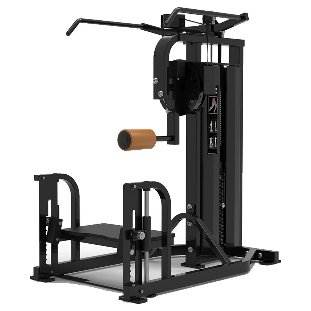 DHZ S-FORCE SM5011 Multi-Hip – Gewichtsblock Multi-Hip-Maschine – braune Polster, Hauptansicht