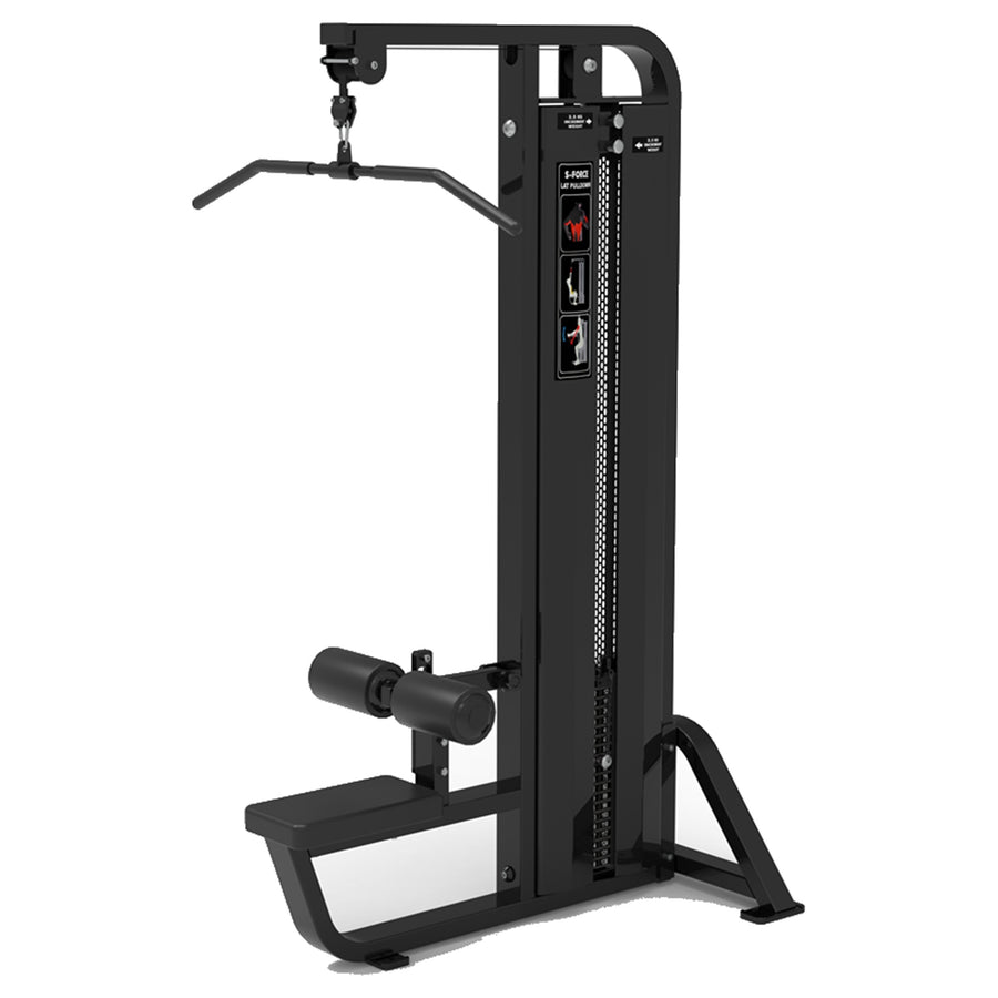 DHZ S-FORCE SM5012 Lat Pulldown – Gewichtsblock Latzugmaschine – schwarze Polster, Hauptansicht