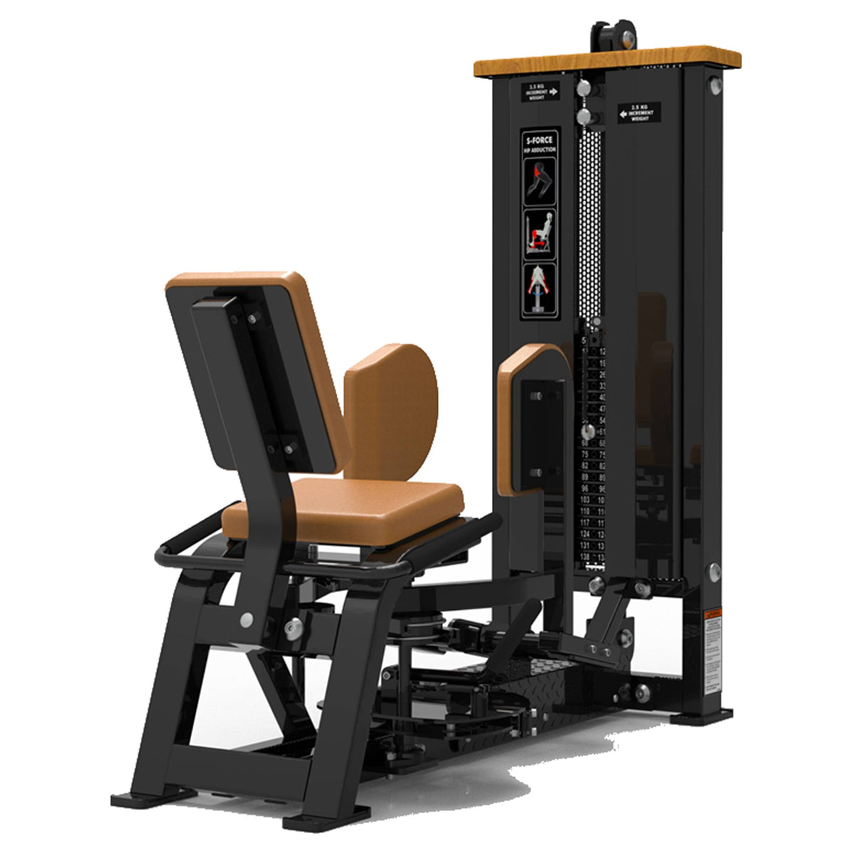 DHZ S-FORCE SM5021 Adductor – Gewichtsblock Adduktorenmaschine – braune Polster, Hauptansicht