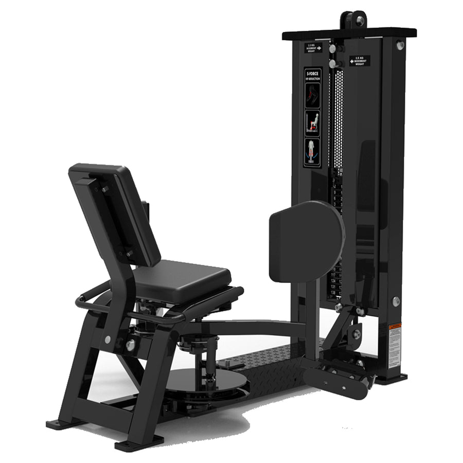 DHZ S-FORCE SM5022 Abductor – Gewichtsblock Abduktorenmaschine – schwarze Polster, Hauptansicht