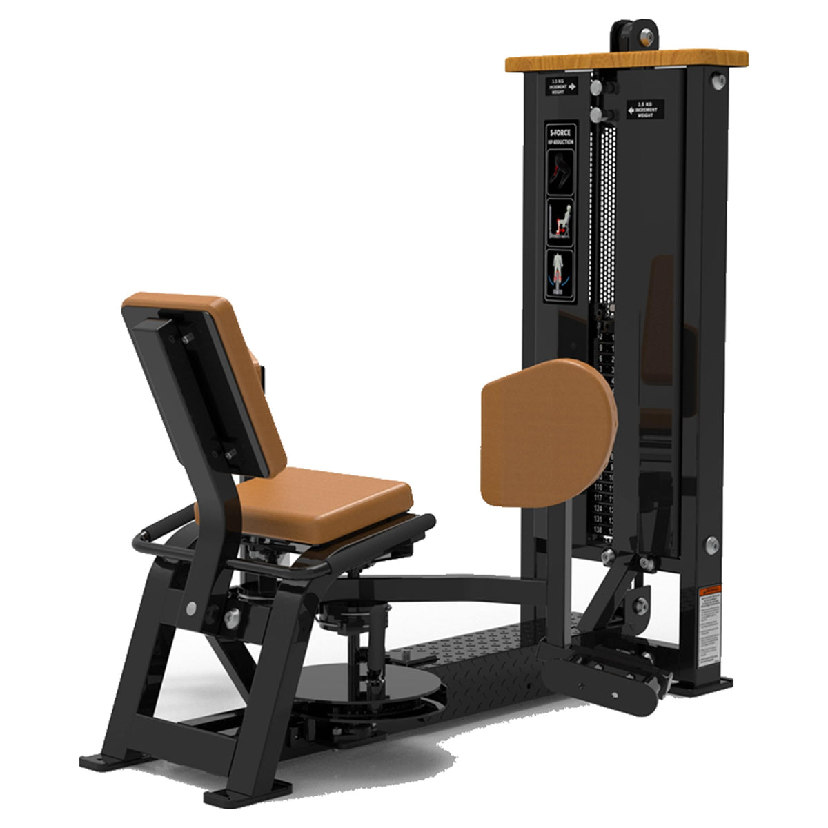 DHZ S-FORCE SM5022 Abductor – Gewichtsblock Abduktorenmaschine – braune Polster, Hauptansicht