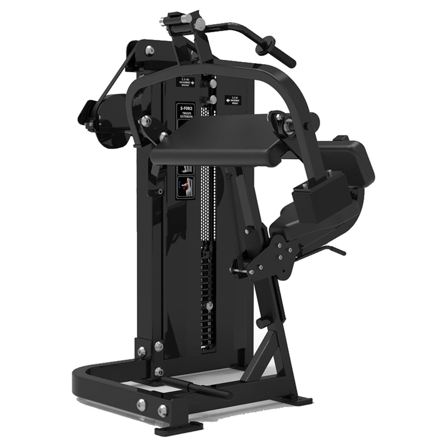 DHZ S-FORCE SM5028 Seated Dip – Gewichtsblock Sitzende Dip-Maschine – schwarze Polster, Hauptansicht