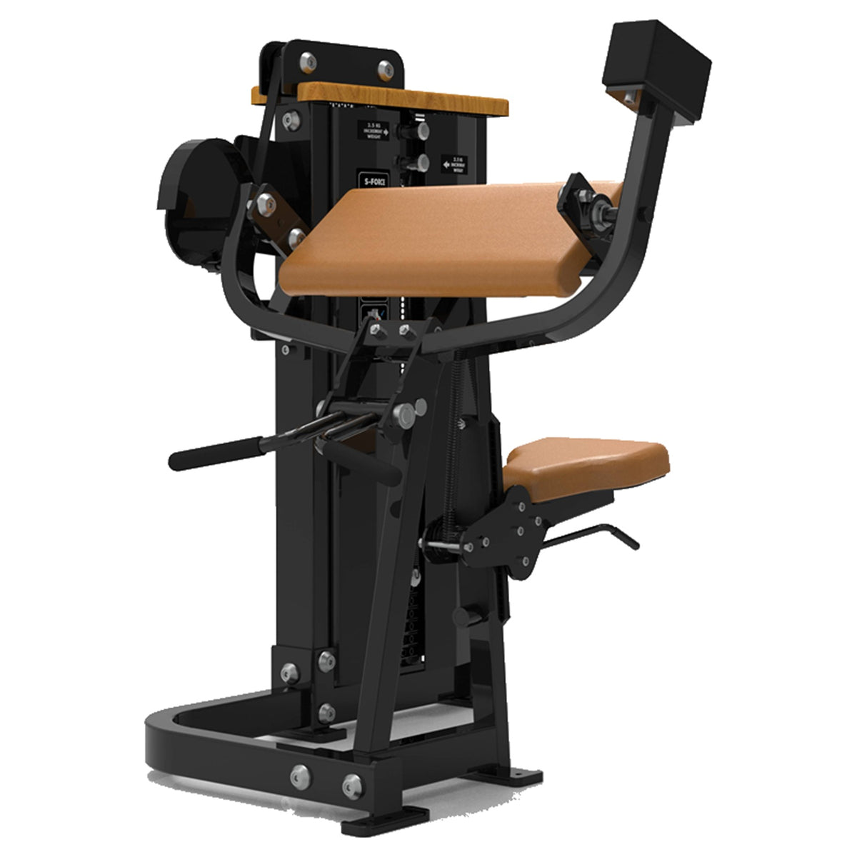 DHZ S-FORCE SM5030 Camber Curl – Gewichtsblock Bizepsmaschine – braune Polster, Hauptansicht