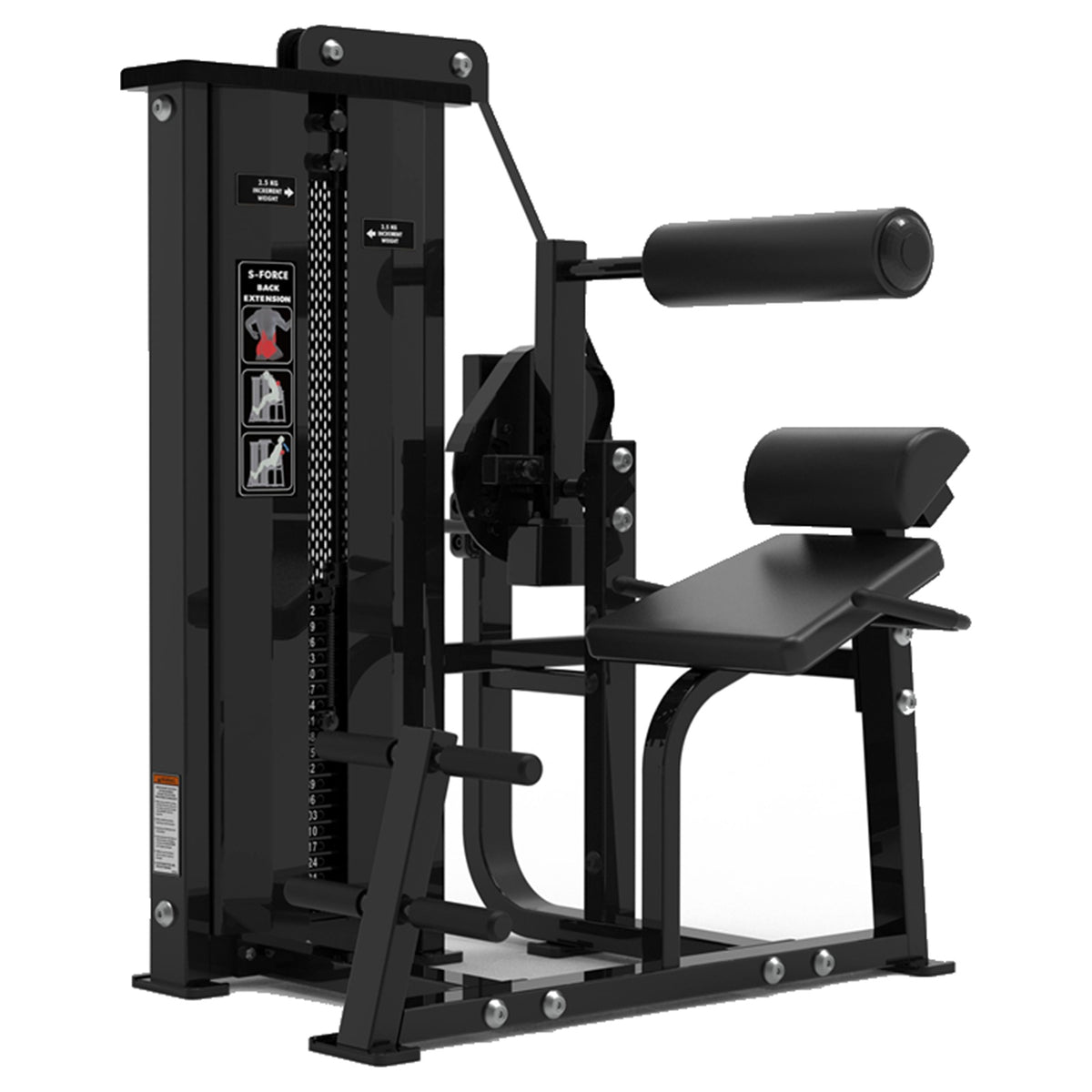 DHZ S-FORCE SM5031 Back Extension – Gewichtsblock Rückenstrecker – schwarze Polster, Hauptansicht