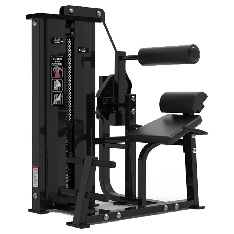 DHZ S-FORCE SM5031 Back Extension – Gewichtsblock Rückenstrecker – schwarze Polster, Hauptansicht
