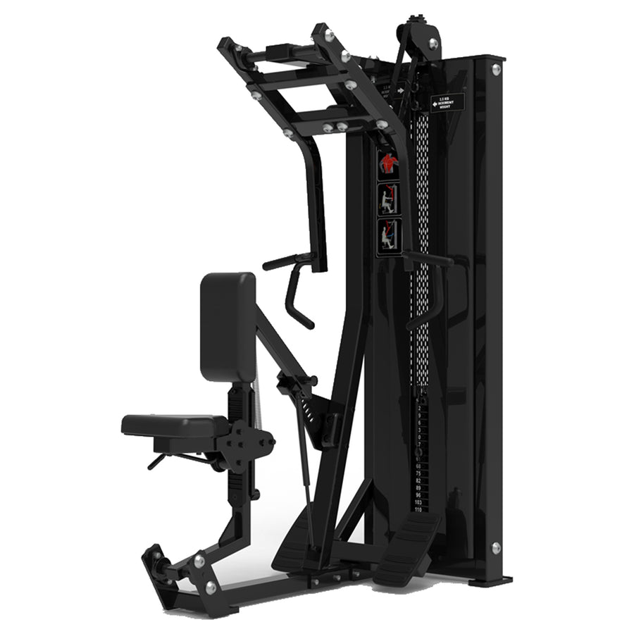 DHZ S-FORCE SM5034 Vertical Row – Gewichtsblock Vertikale Rudermaschine – schwarze Polster, Hauptansicht