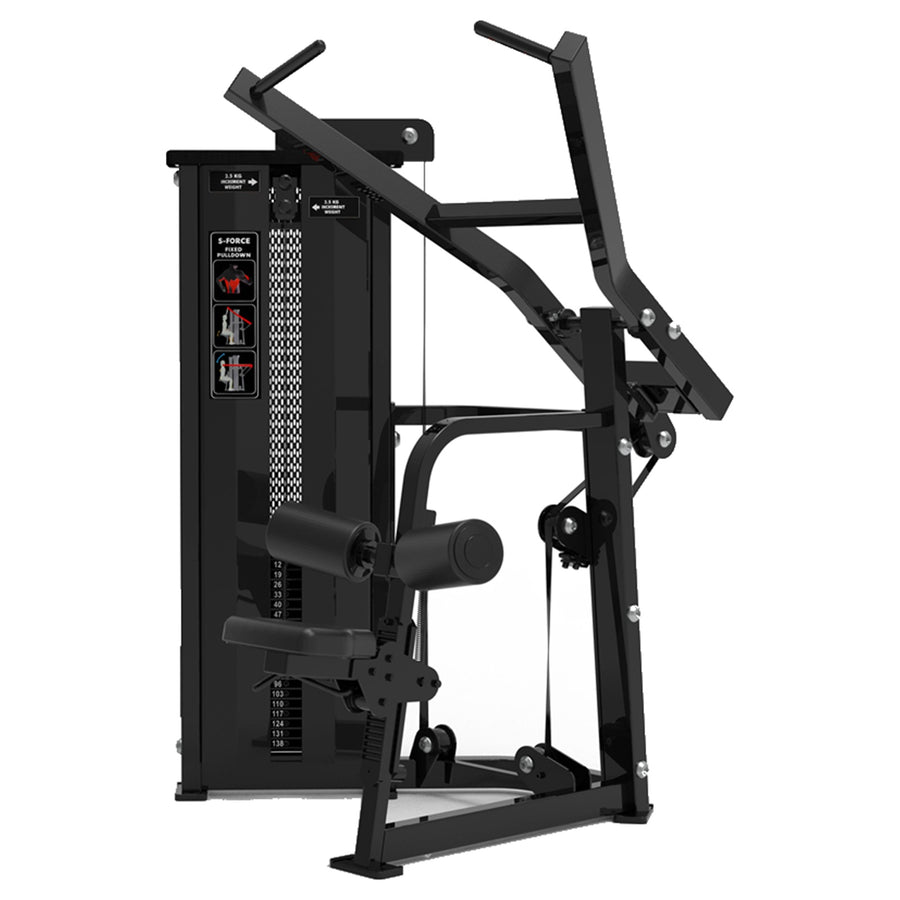 DHZ S-FORCE SM5035 Pulldown – Gewichtsblock Latzugmaschine – schwarze Polster, Hauptansicht
