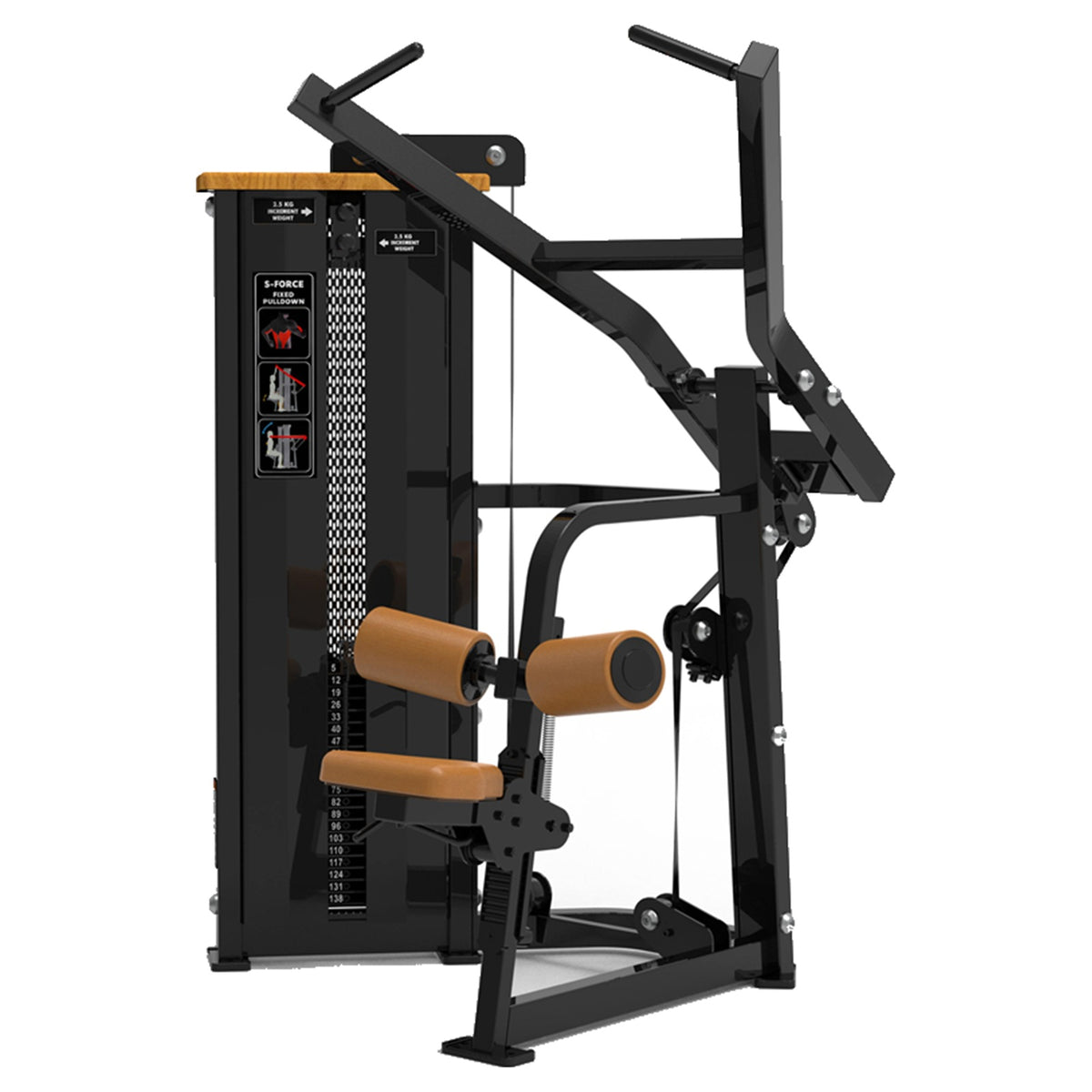 DHZ S-FORCE SM5035 Pulldown – Gewichtsblock Latzugmaschine – braune Polster, Hauptansicht