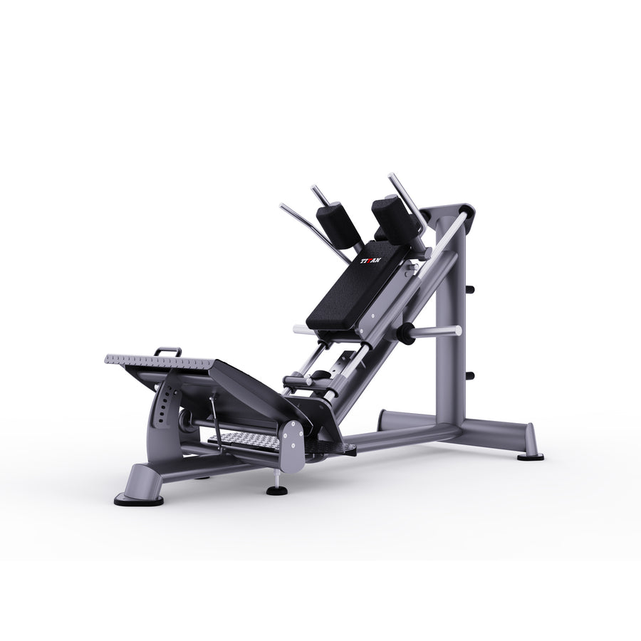 DHZ TITAN Extreme T939 Super Hack Slide – Professionelle Hack Squat Maschine für effektives Beintraining – super hack slide titan grau hauptansicht