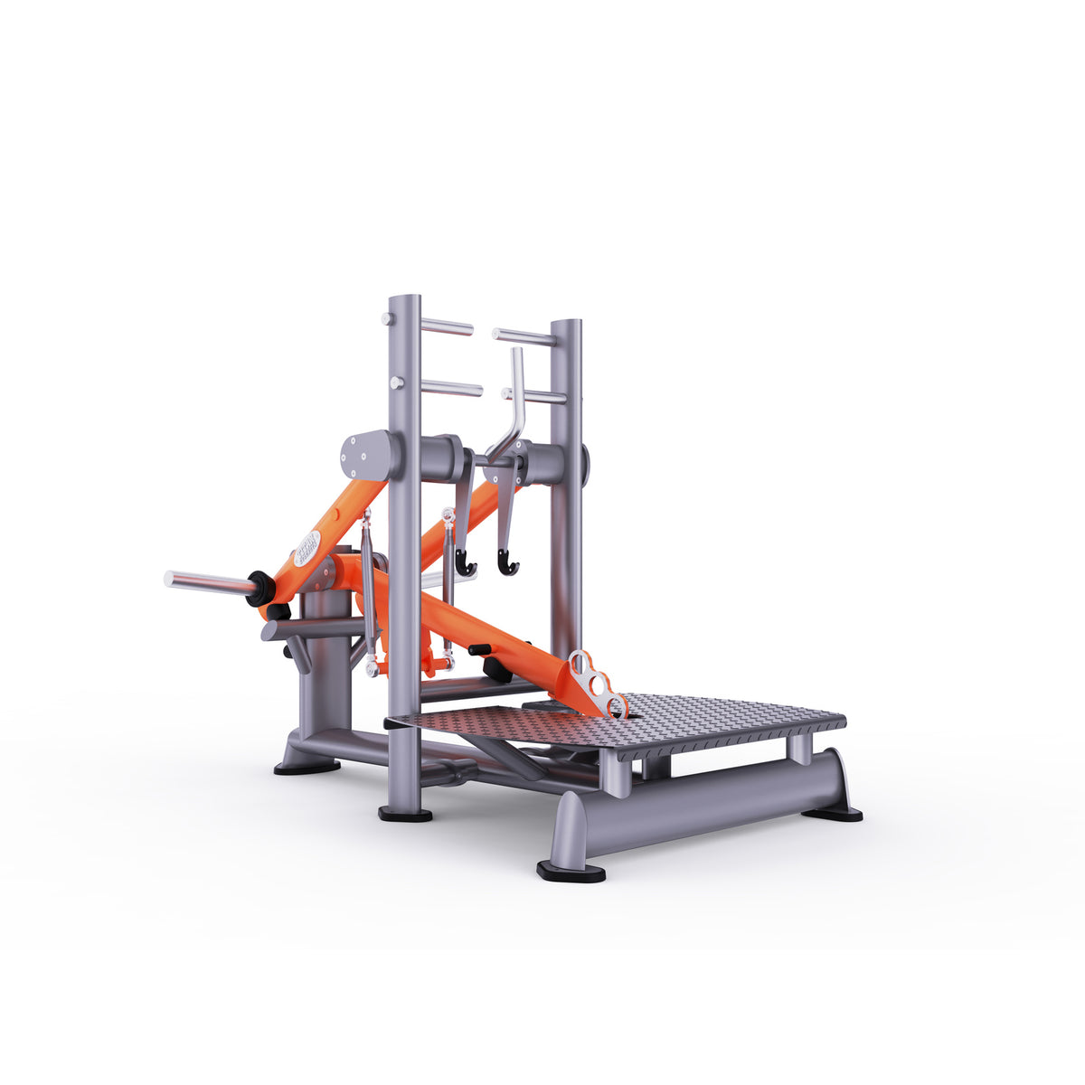 DHZ TITAN Extreme T940 Super Belt Squat – Professionelle Belt Squat Maschine für intensives Beintraining – super belt squat titan grau hermes orange hauptansicht