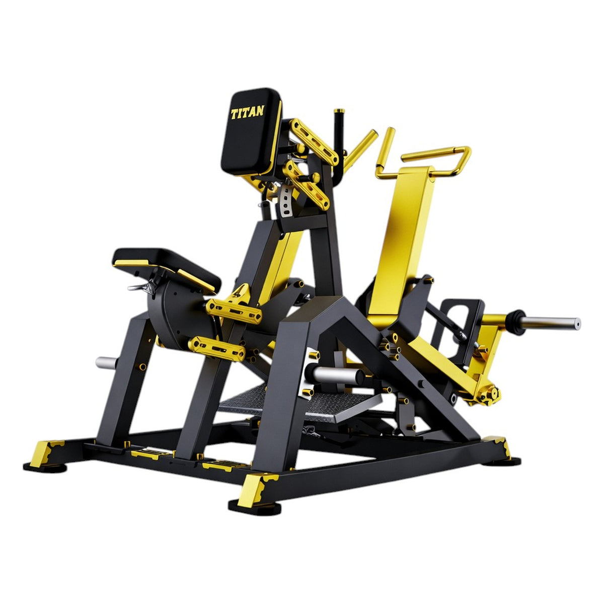DHZ TITAN Mechanix Y930ZA Row - Plate Loaded Rudergerät für Rückentraining – row schwarz gold hauptansicht