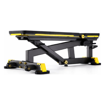 DHZ TITAN Mechanix Y978ZA Super Bench - Verstellbare Trainingsbank (FID) für Freihanteltraining – super bench schwarz gold hauptansicht