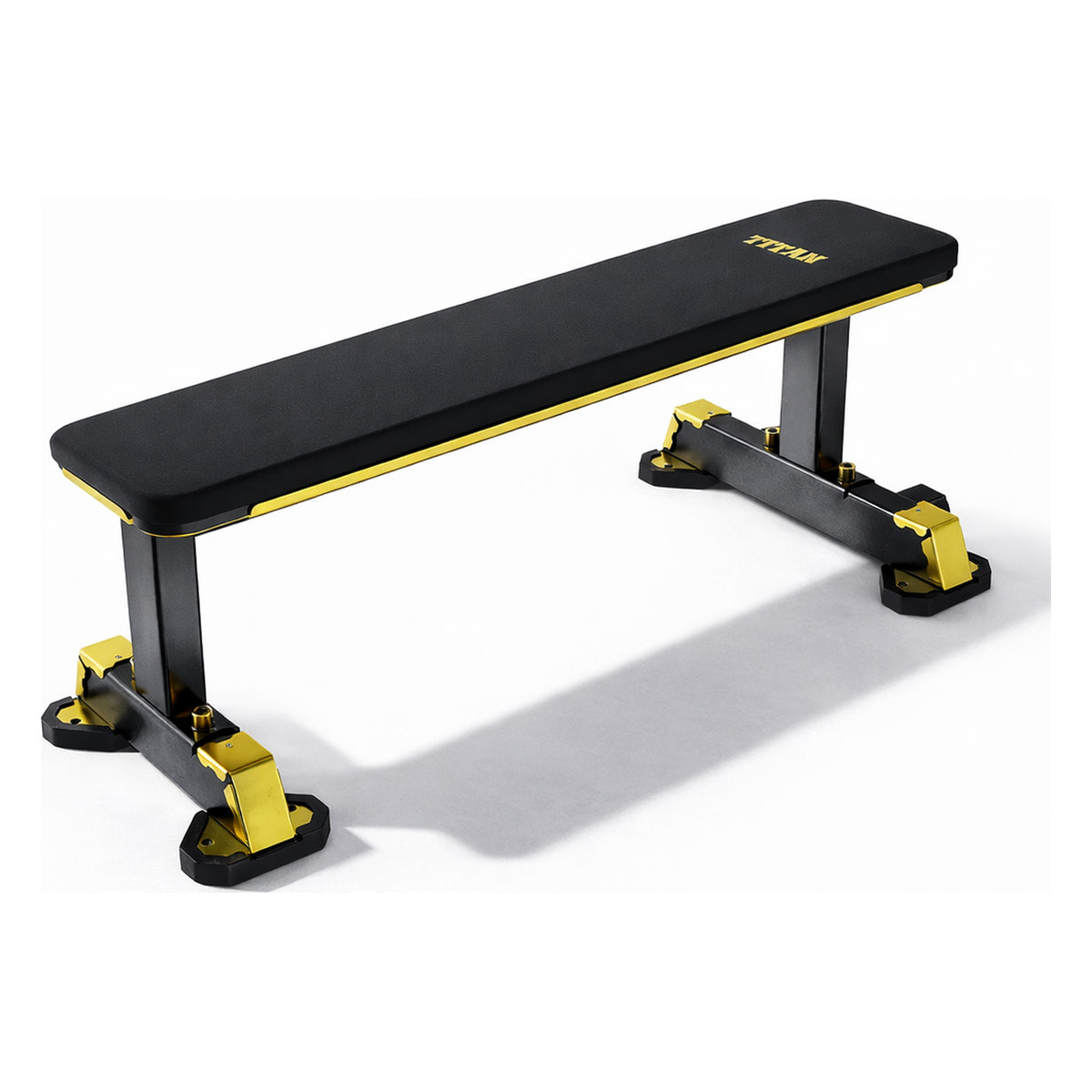 DHZ TITAN Mechanix Y980ZA Flat Bench - Flachbank für Freihanteltraining – flat bench schwarz gold hauptansicht