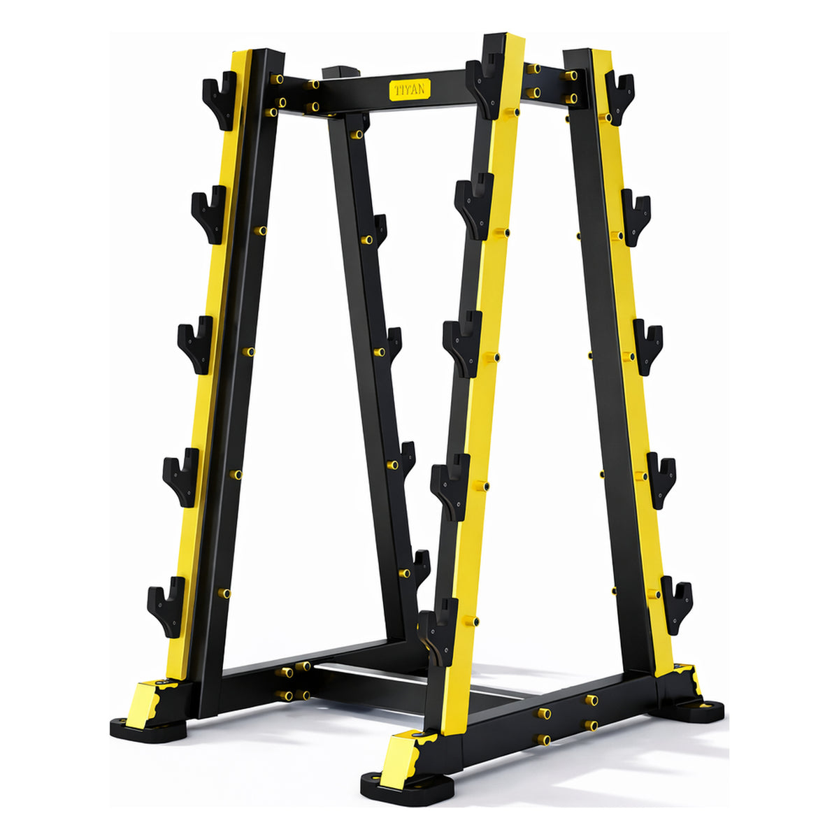 DHZ TITAN Mechanix Y981ZA Barbell Rack - Hantelablage für Langhanteln und Curlstangen – barbell rack schwarz gold hauptansicht