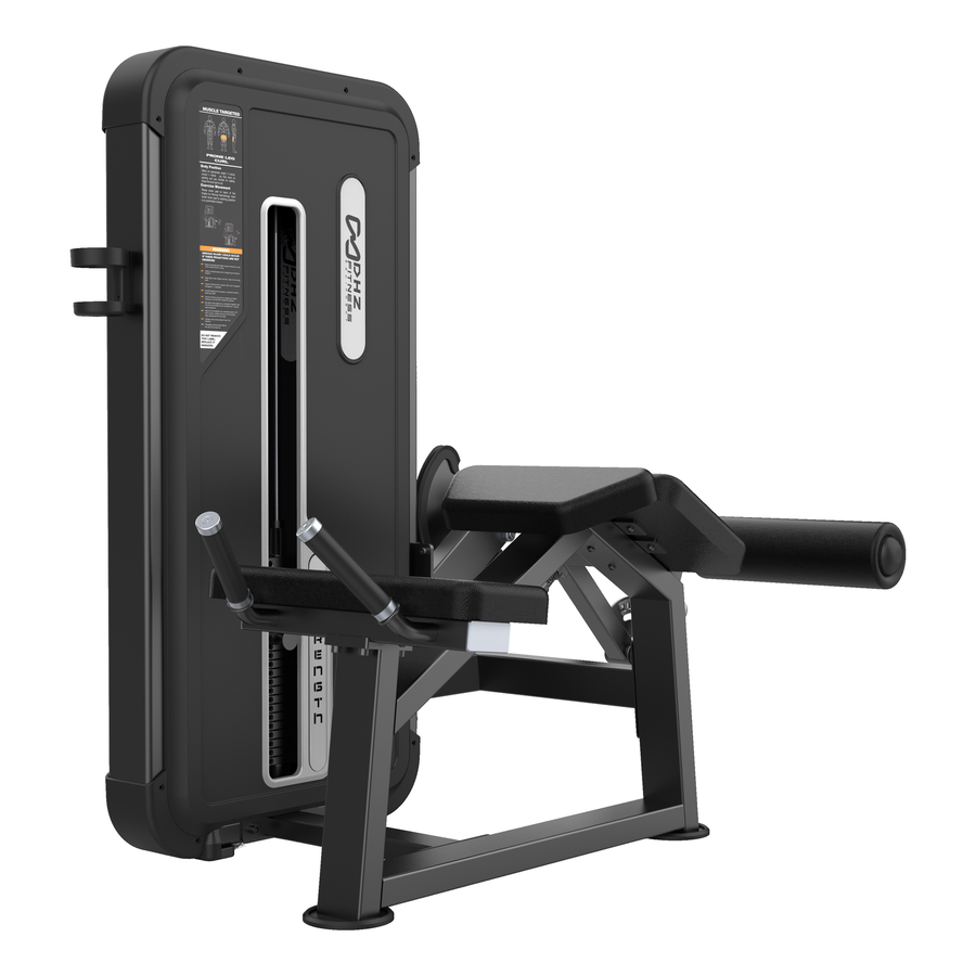 DHZ U3001A Prone Leg Curl in Black Pearl und Black – Hauptansicht auf weißem Hintergrund