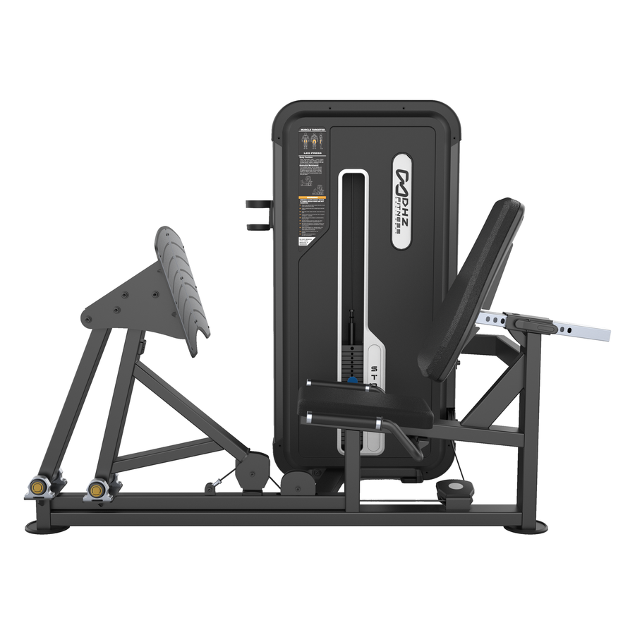 DHZ U3003A Leg Press in Black Pearl und Black – Hauptansicht auf weißem Hintergrund