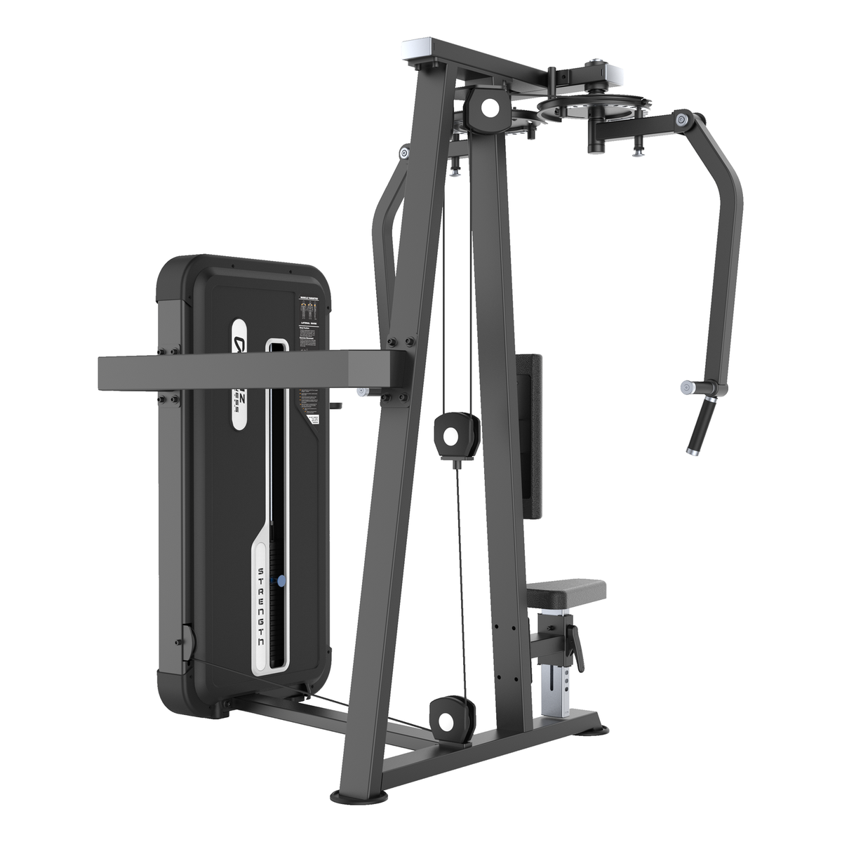 DHZ U3007A Rear Delt Pec Fly in Black Pearl und Black – Hauptansicht auf weißem Hintergrund