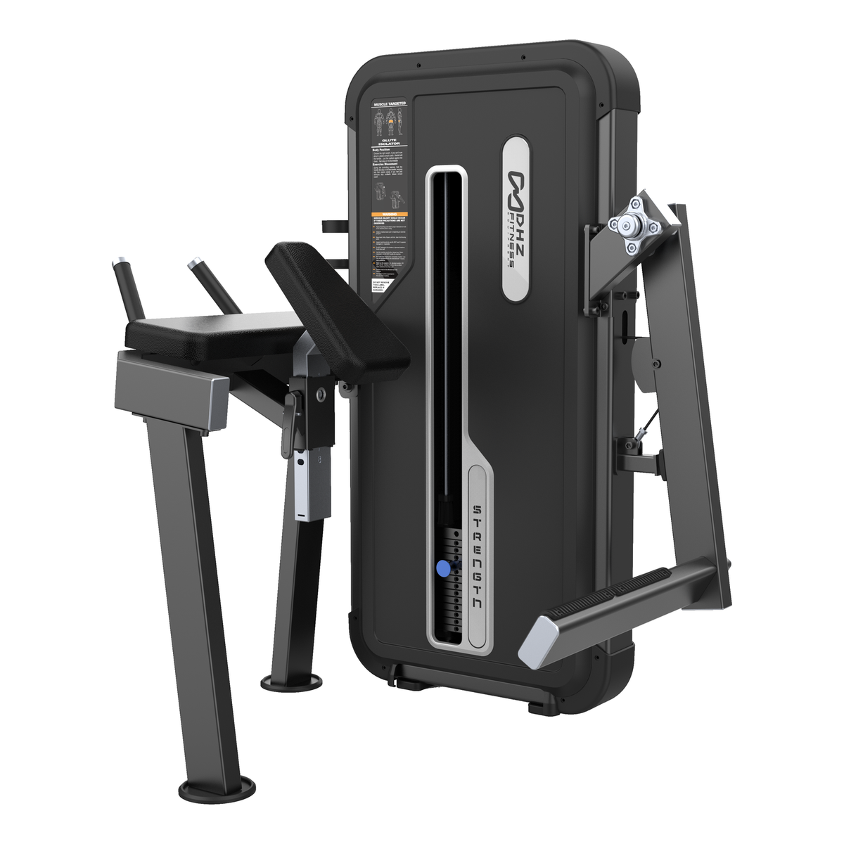 DHZ U3024A Glute Isolator in Black Pearl und Black – Hauptansicht auf weißem Hintergrund