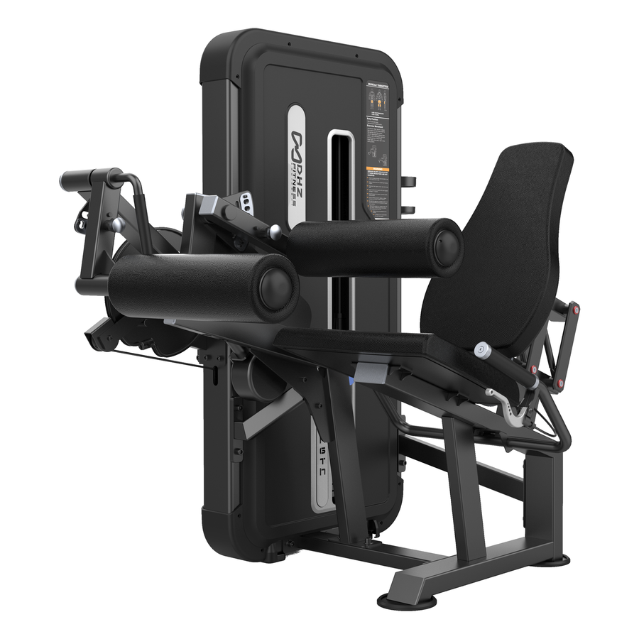DHZ U3086A Leg Extension & Leg Curl in Black Pearl und Black – Hauptansicht auf weißem Hintergrund