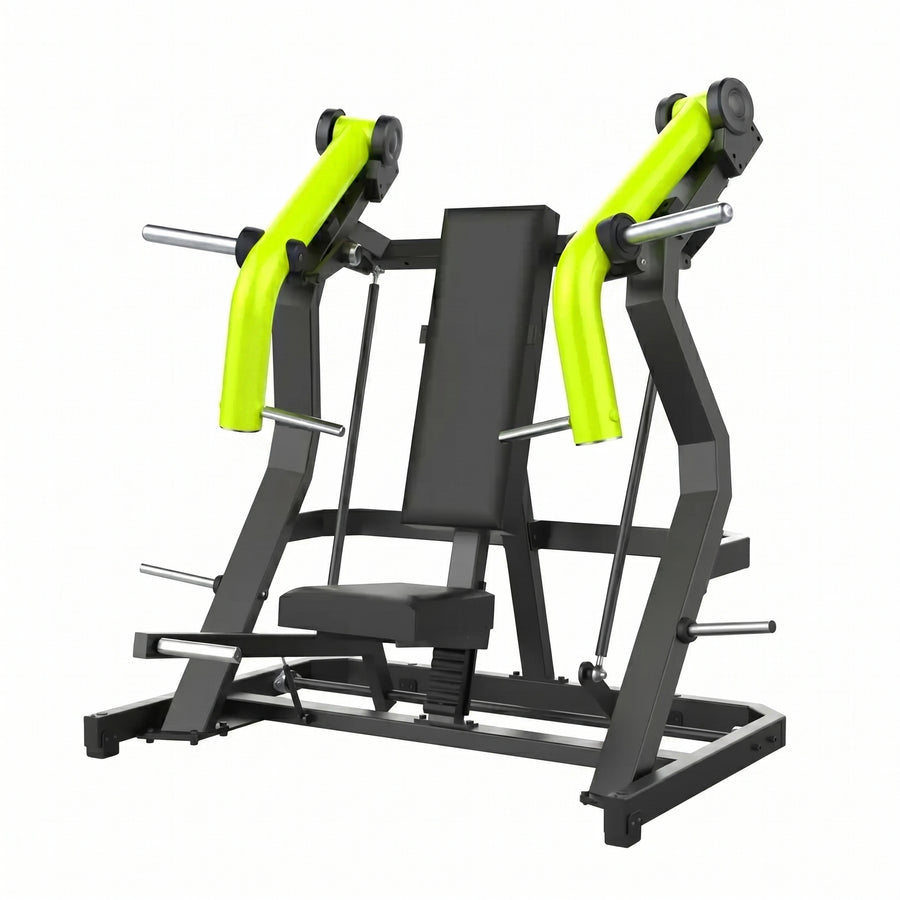 DHZ Y900 Y915L Schrägbank-Brustpresse (Incline Chest Press) mit Einstiegshilfe in Grün-Schwarz – Hauptansicht