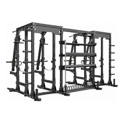 DHZ E6215 Lever Arm Dual Power Rack in Black Pearl und Piano Black – Rückansicht