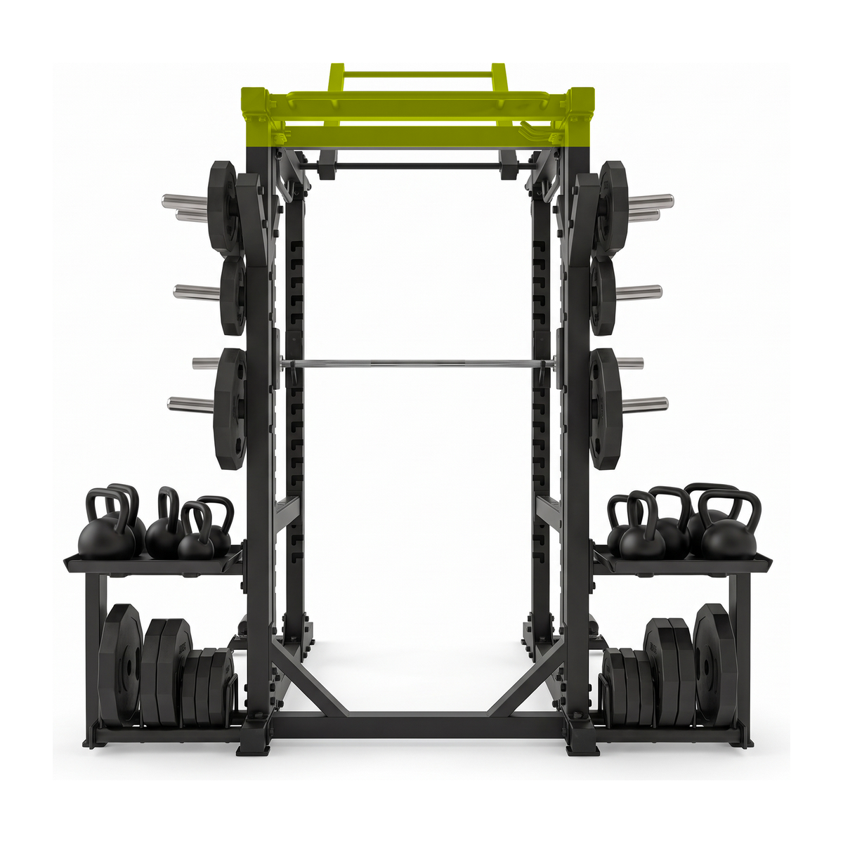 DHZ E6225 Tower Power Rack in Black Pearl und Apple Green – Frontansicht