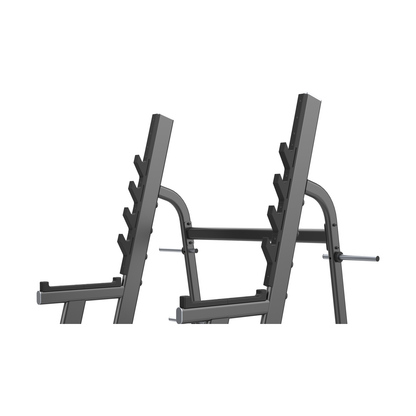 DHZ E7050 Squat Rack Hantelablagen und Sicherheitsarme im Detail