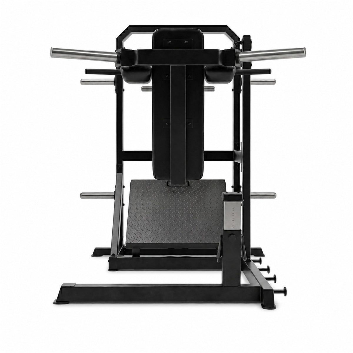 DHZ A610 Pendulum Squat – Frontansicht des professionellen Kraftgeräts – Fitnessstudio, Krafttraining und kommerzieller Studioeinsatz